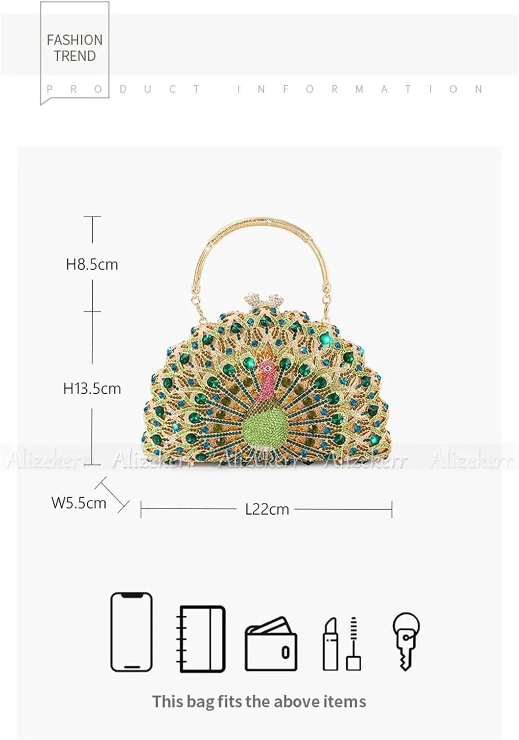 Gorgeous Peacock Crystal Evening Bags Women Sparkling Classy Half Round Diamond Purses And Handbags Wedding Party
