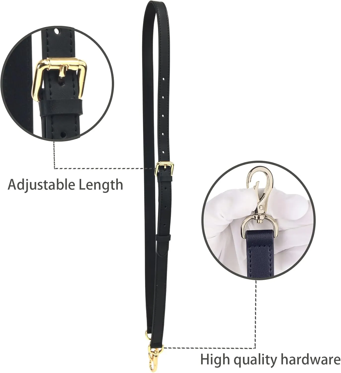GOXTECH Genuine Leather Purse Strap Replacement Crossbody Handbag Long Adjustable