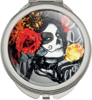 GRAPHICS & MORE Dia de los Muertos Day of The Dead Woman Tattoo Compact Travel Purse Handbag Makeup Mirror
