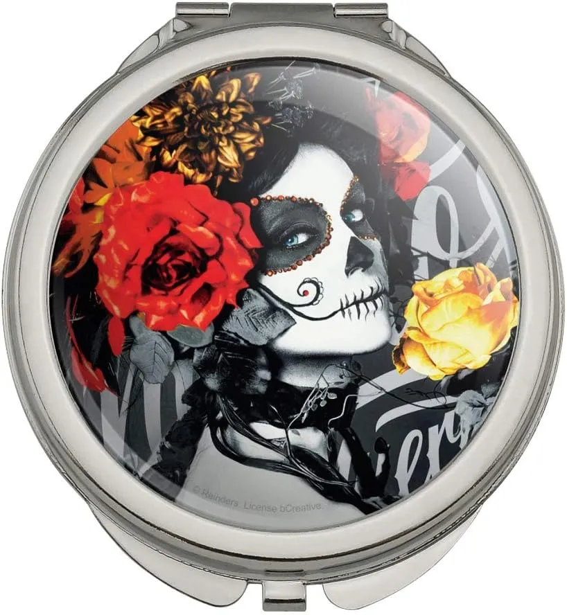 GRAPHICS & MORE Dia de los Muertos Day of The Dead Woman Tattoo Compact Travel Purse Handbag Makeup Mirror