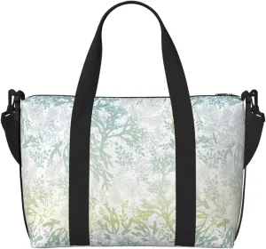 Green Sea Blue Seaweed print Handbag Oxford shoulder bag casual shoulder bag weekend bag large capacity storage bag