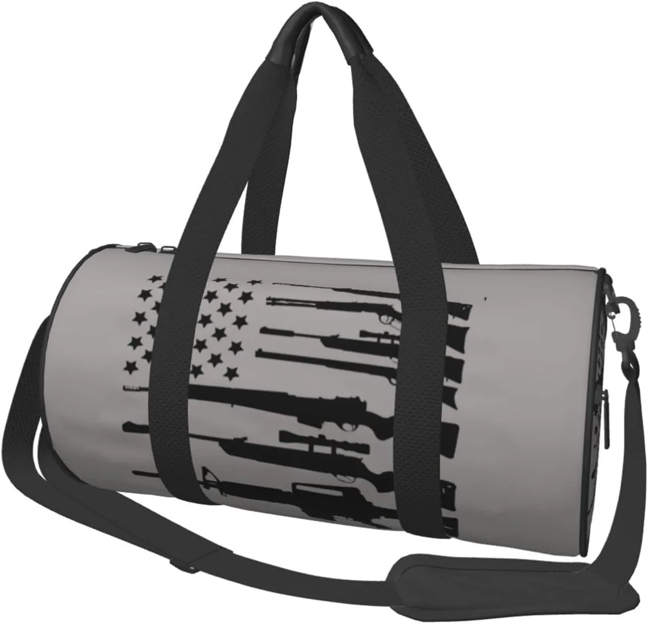 Gun American Flag Duffel Tote for Men and Women Backpacking Travel and Storage Shoulder Bag
