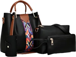 Gym Bag for Women Sports Travel Tote Duffel Bag Weekender Overnight Bag Vegan Leather Yoga Toiletry Bag Purse 4 Pcs Set