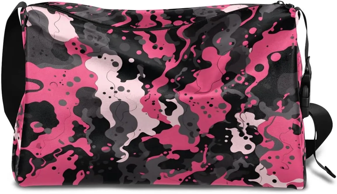 Gym Bags for Men 14.8 Inch Lightweight Carry On Bags for Airplanes Waterproof Duffle Bag for Travel, Abstract Camouflage Printing