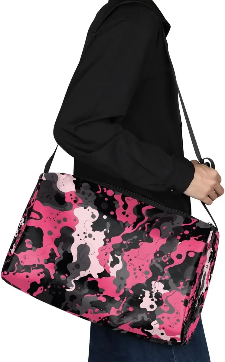Gym Bags for Men 14.8 Inch Lightweight Carry On Bags for Airplanes Waterproof Duffle Bag for Travel, Abstract Camouflage Printing