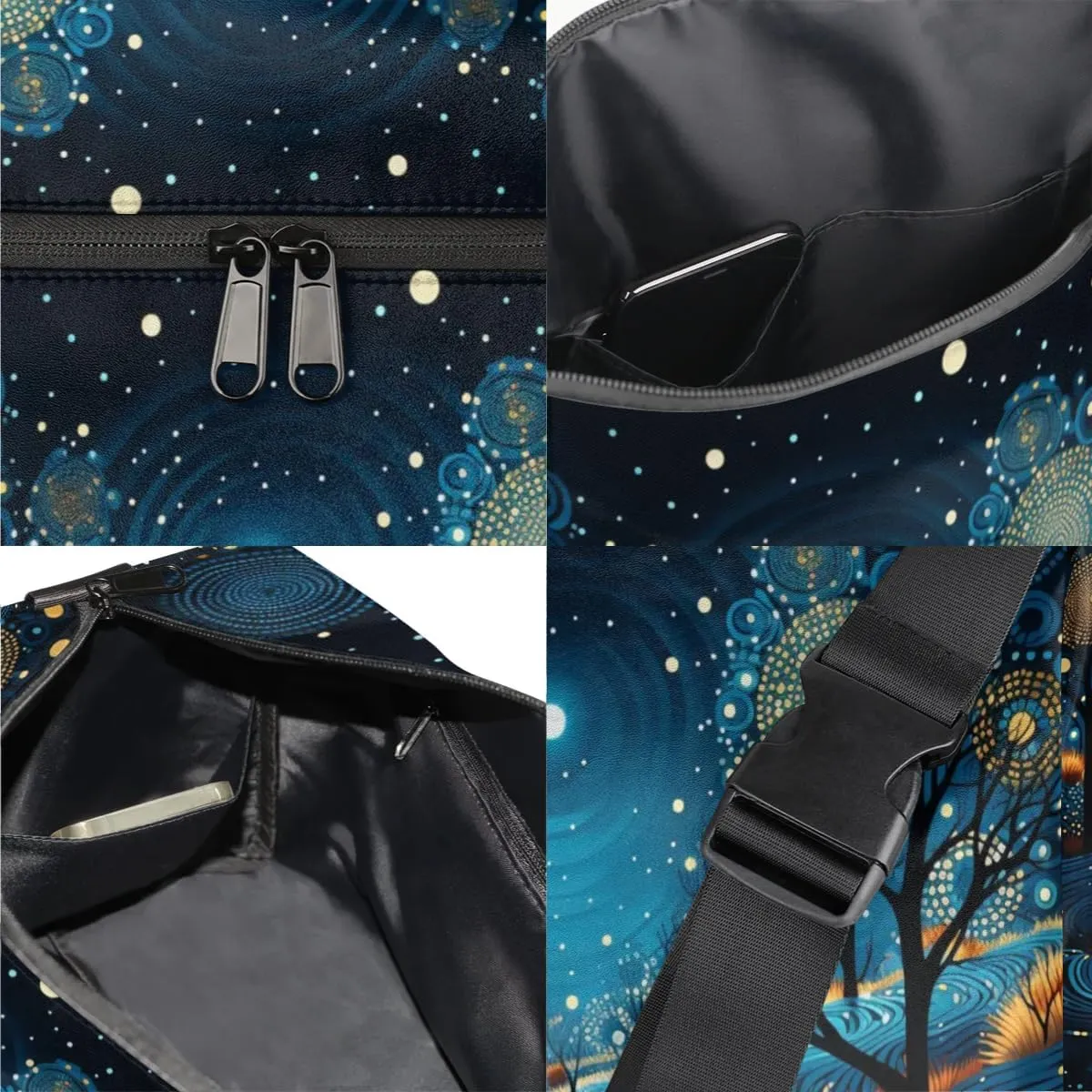 Gym Bags for Men 14.8 Inch Lightweight Carry On Bags for Airplanes Waterproof Duffle Bag for Travel, Art Abstract Scenery Print