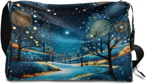Gym Bags for Men 14.8 Inch Lightweight Carry On Bags for Airplanes Waterproof Duffle Bag for Travel, Art Abstract Scenery Print