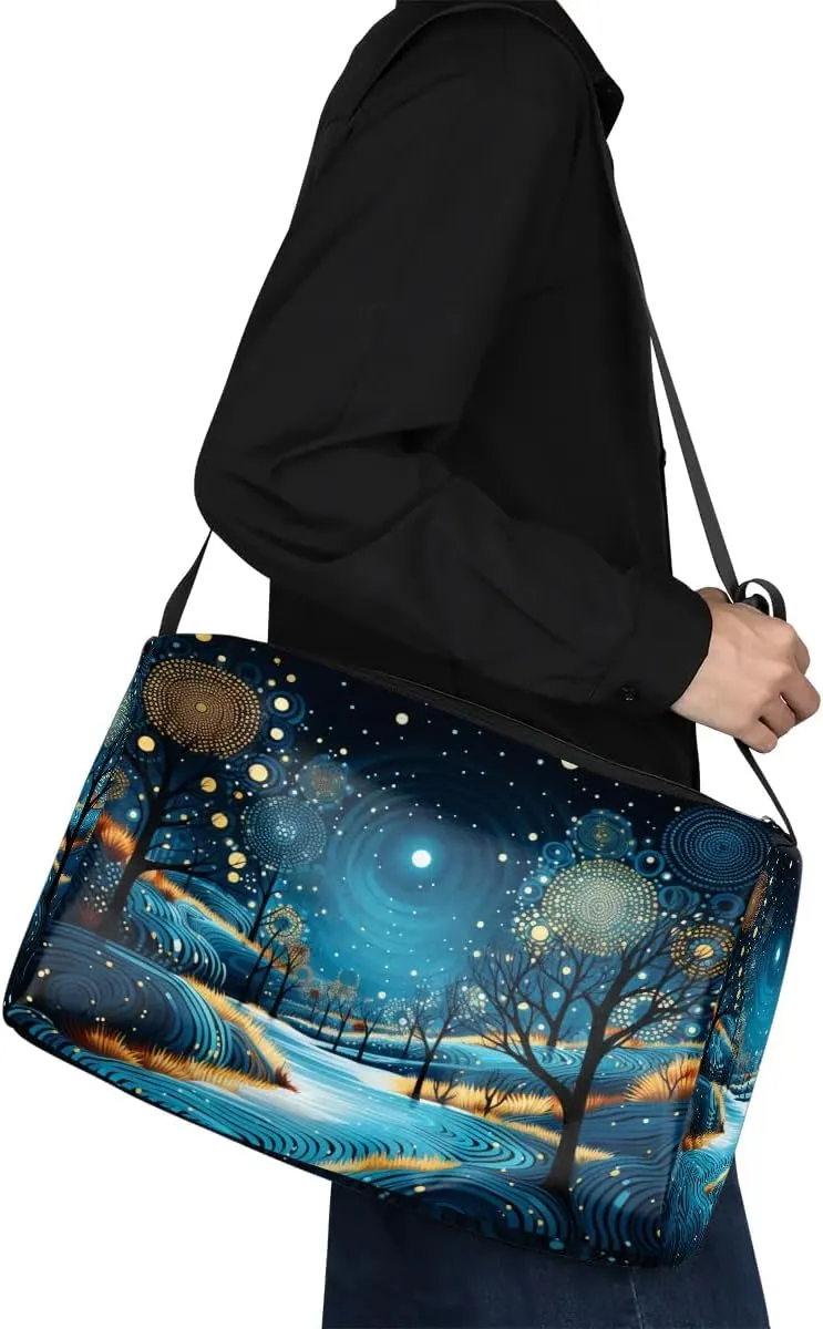 Gym Bags for Men 14.8 Inch Lightweight Carry On Bags for Airplanes Waterproof Duffle Bag for Travel, Art Abstract Scenery Print