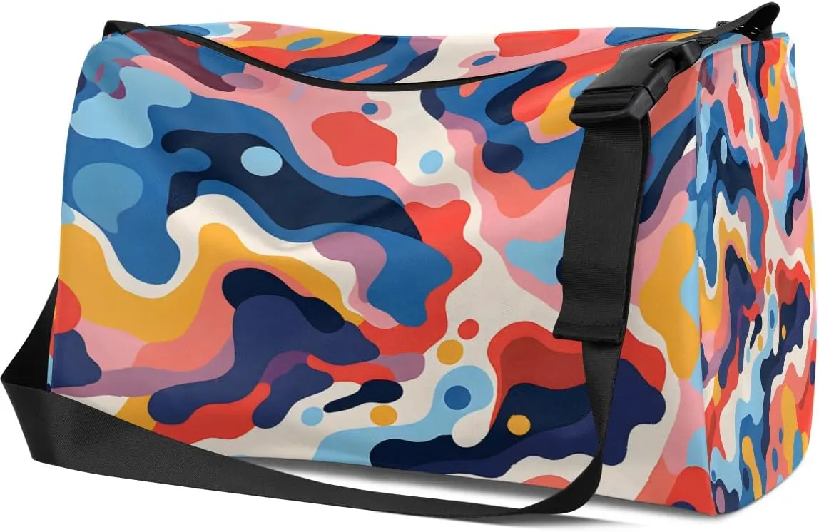 Gym Bags for Men 14.8 Inch Lightweight Carry On Bags for Airplanes Waterproof Duffle Bag for Travel, Art Printing Intersting