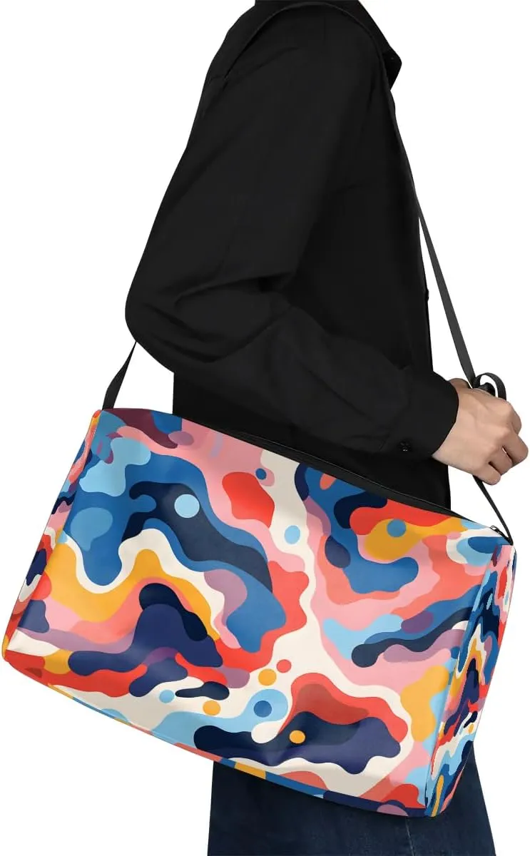 Gym Bags for Men 14.8 Inch Lightweight Carry On Bags for Airplanes Waterproof Duffle Bag for Travel, Art Printing Intersting