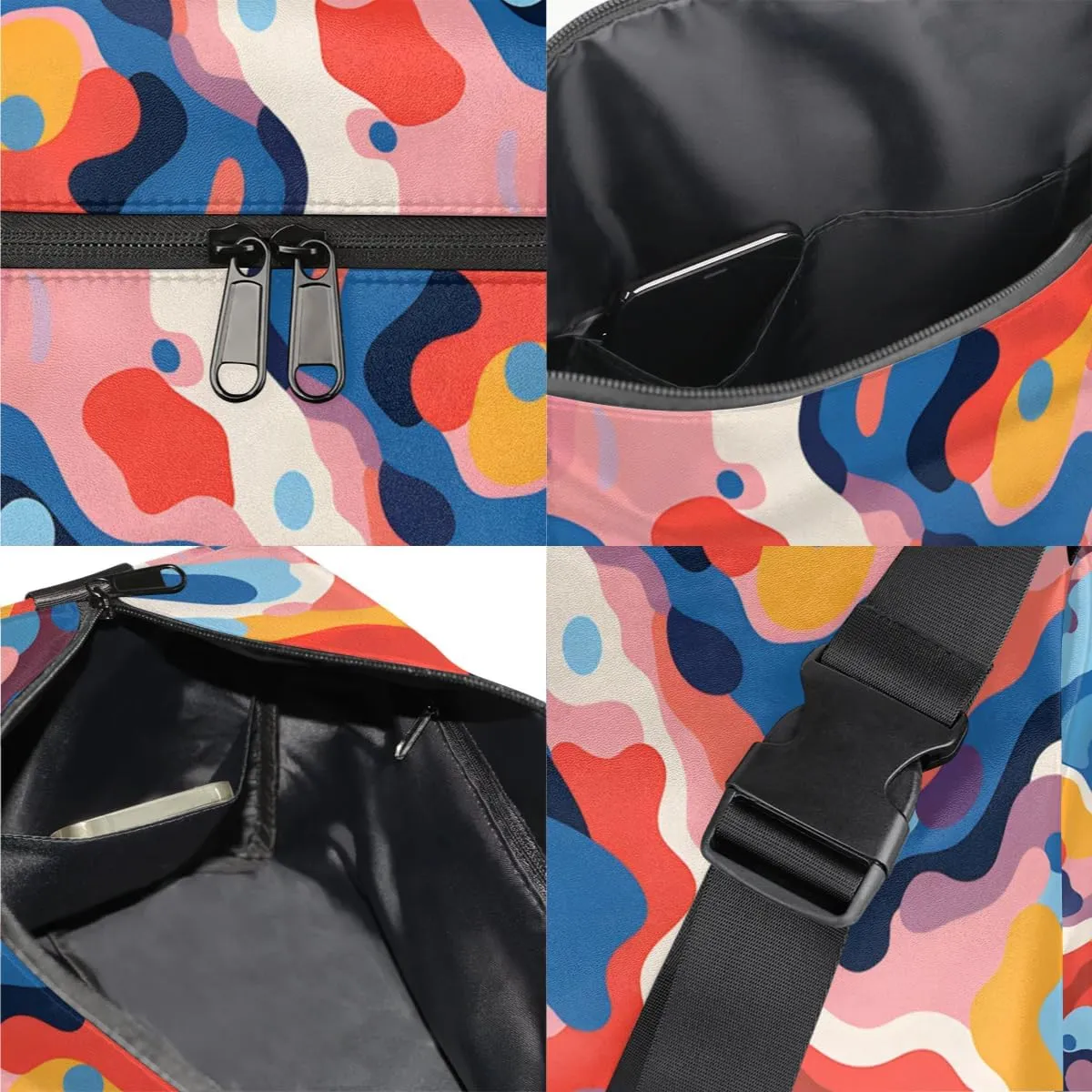 Gym Bags for Men 14.8 Inch Lightweight Carry On Bags for Airplanes Waterproof Duffle Bag for Travel, Art Printing Intersting