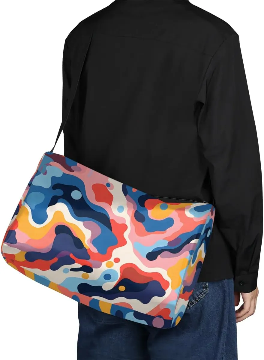 Gym Bags for Men 14.8 Inch Lightweight Carry On Bags for Airplanes Waterproof Duffle Bag for Travel, Art Printing Intersting