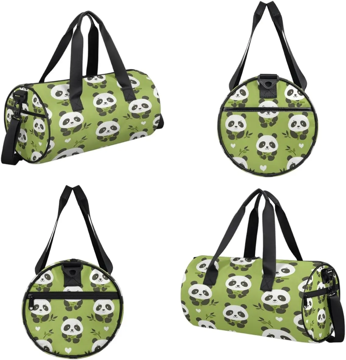 Gym Bags for Men Women Pandas Cartoon Sports Duffel Bags Carry On Travel Duffle Bag with Detachable Adjustable Shoulder Strap Overnight Weekender Bag