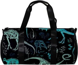 Gym Bags for Men,Travel Duffel Bags for Women,Animal Bones Dinosaur Skeletons,Workout Bag