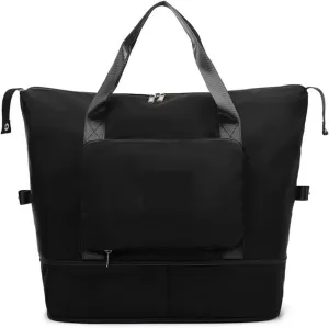 Gym Bags Large Capacity Folding Travel Bags Waterproof Tote Handbag Travel Duffle Bags Multifunctional Women Travel Yoga Bags (Color : Pink) (Black)