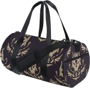 Gym Bag,Sports Duffle Bag,Cute Gym Bags with Inner Pocket,Weekender Travel Bag For Sport Workout Women Men,17.6x9 IN Black Goat