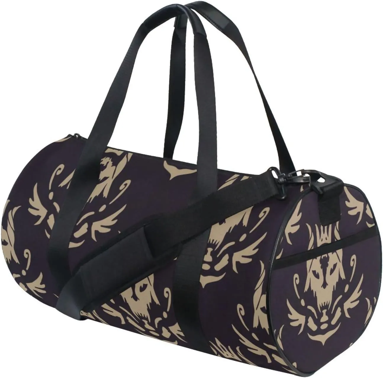 Gym Bag,Sports Duffle Bag,Cute Gym Bags with Inner Pocket,Weekender Travel Bag For Sport Workout Women Men,17.6x9 IN Black Goat