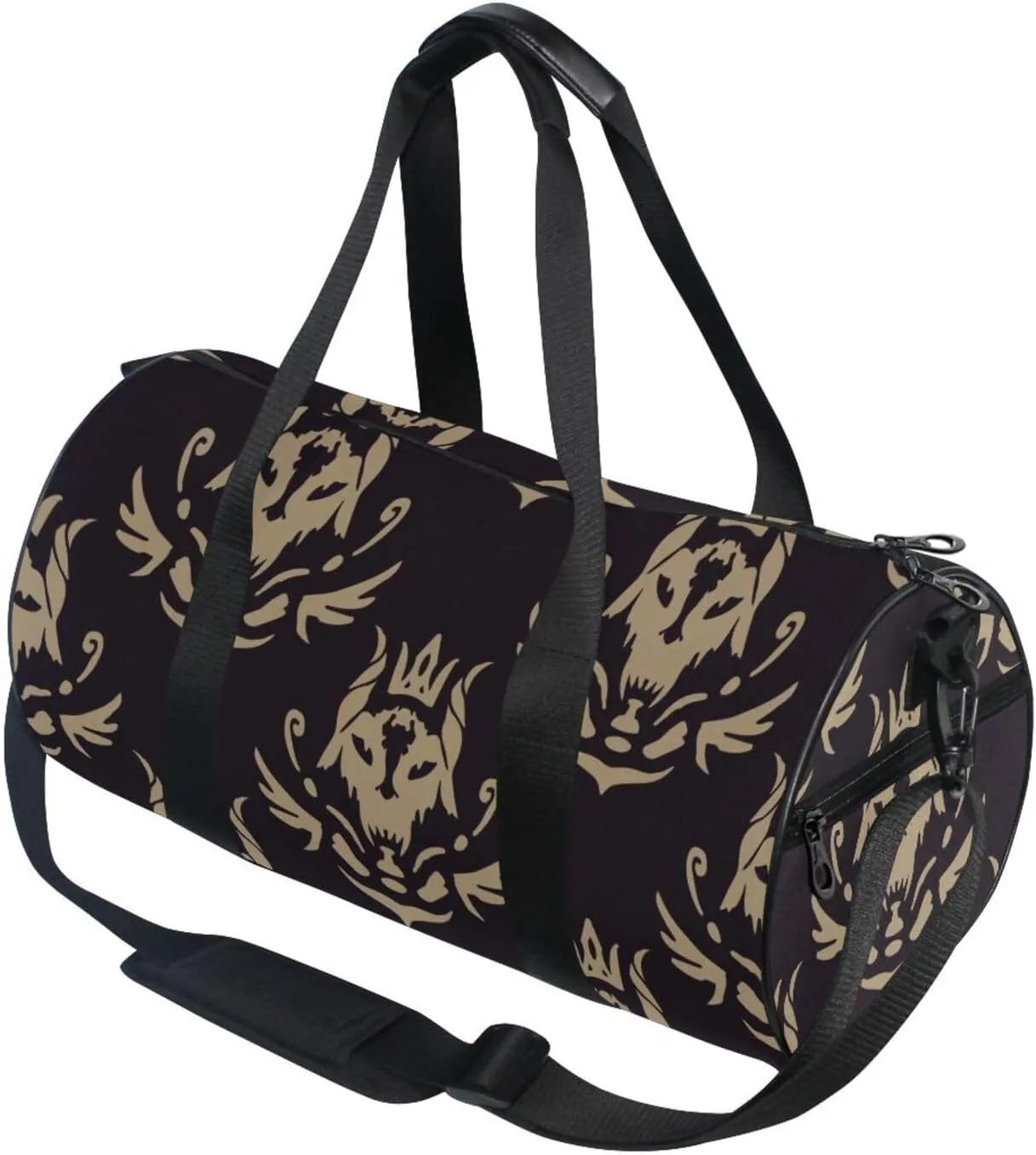 Gym Bag,Sports Duffle Bag,Cute Gym Bags with Inner Pocket,Weekender Travel Bag For Sport Workout Women Men,17.6x9 IN Black Goat