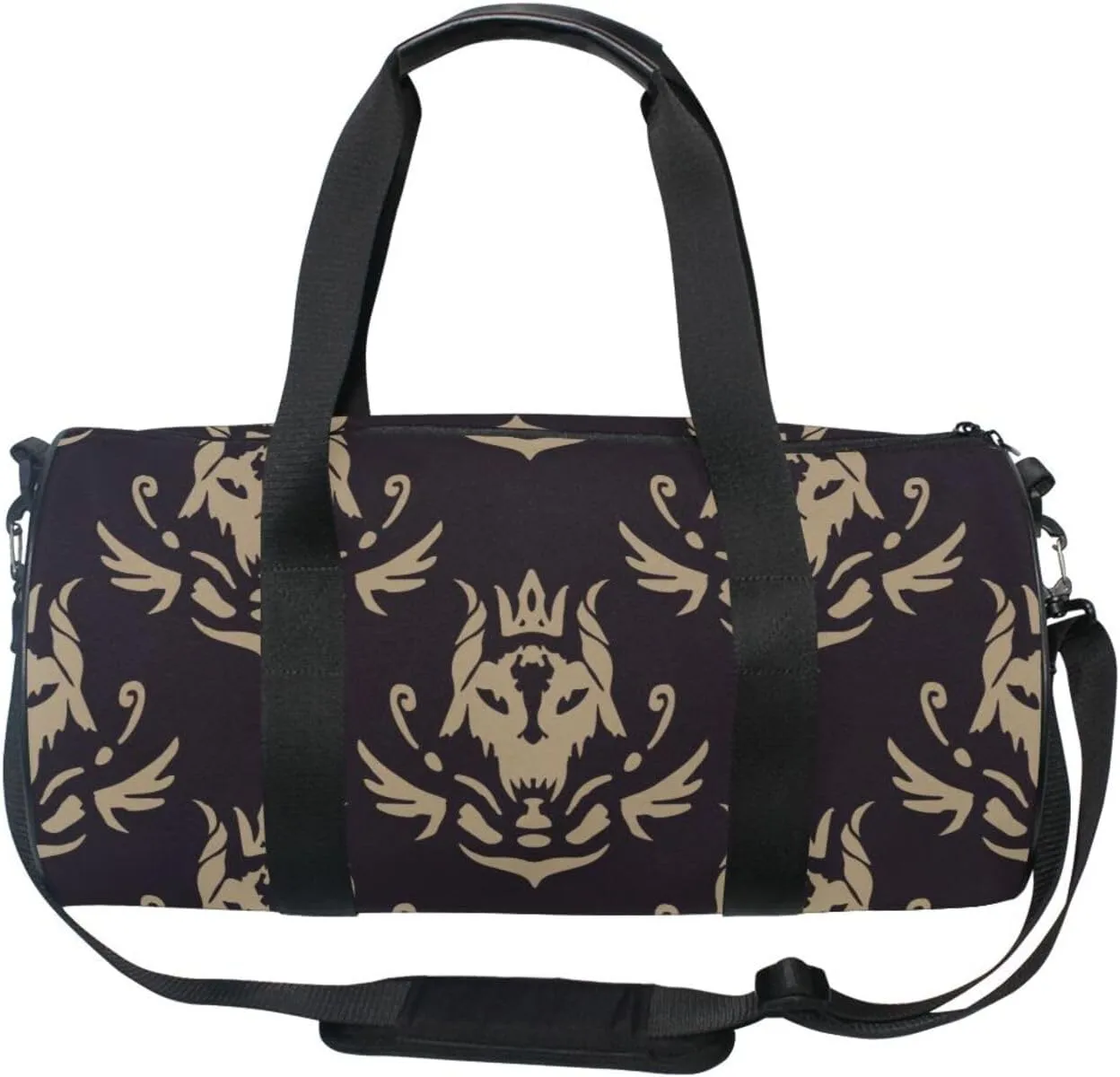 Gym Bag,Sports Duffle Bag,Cute Gym Bags with Inner Pocket,Weekender Travel Bag For Sport Workout Women Men,17.6x9 IN Black Goat