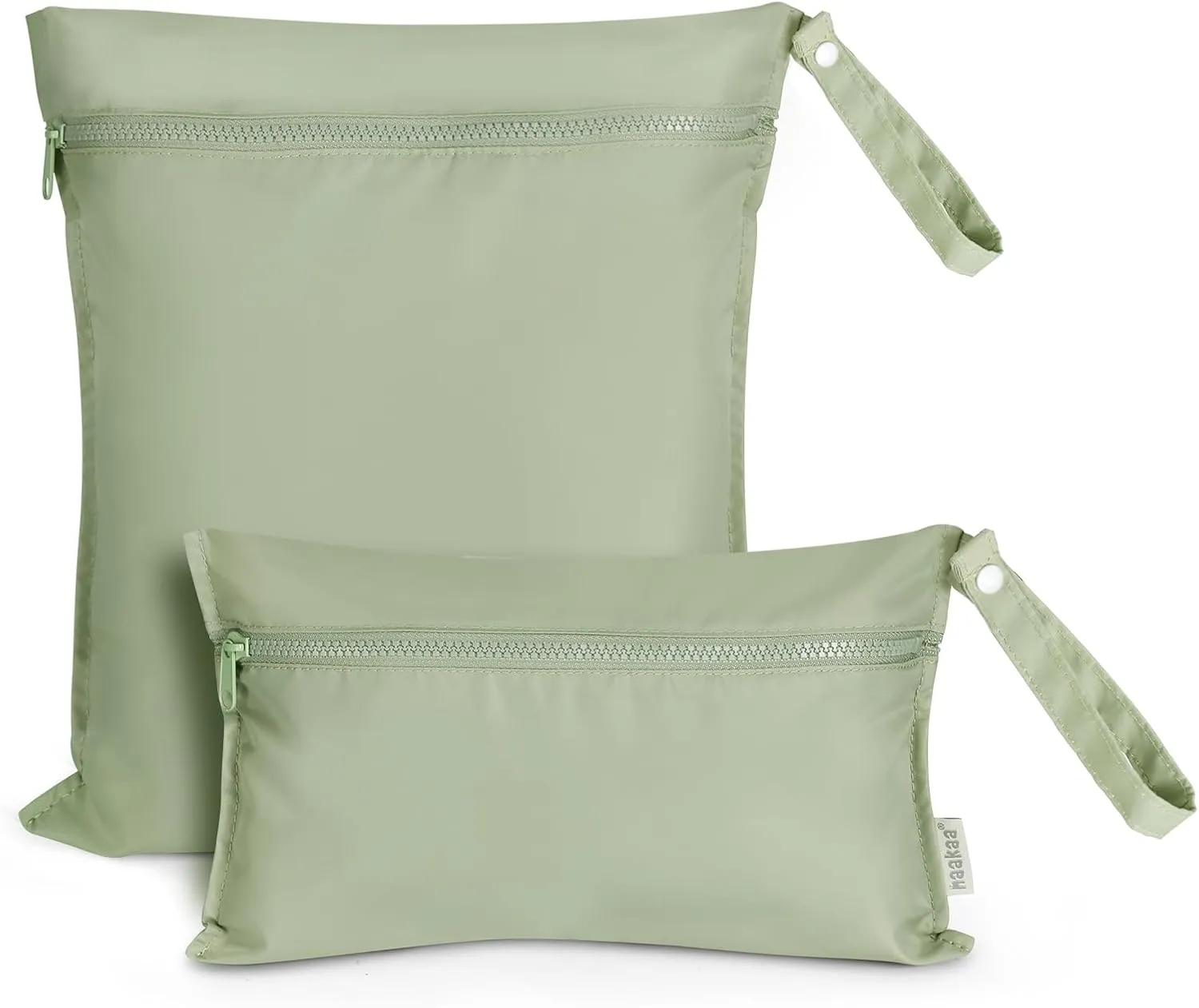 haakaa Waterproof Wet Bags for Baby, Wet Dry Bags for Diaper Bag, Travel, Swimsuit, Beach, Pool, Pump Parts, Stroller, Daycare,Yoga, Grass, 2 Pack