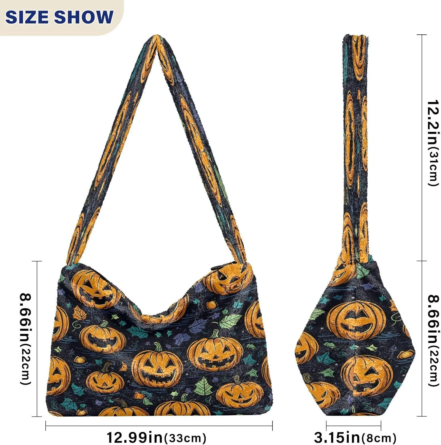 Halloween with Pumpkins on the Purple Womens Shoulder Bags, Womans Handbags, Purses for Women Shoulder Bag