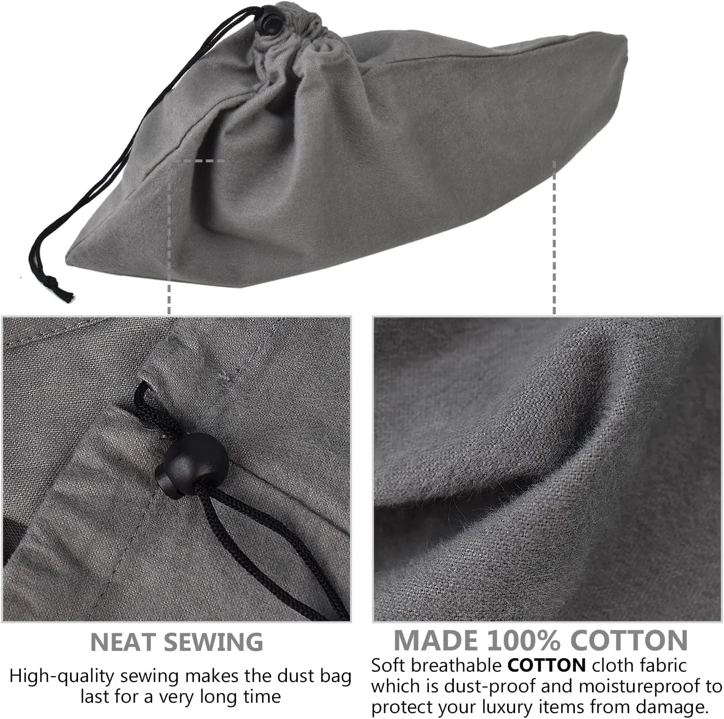 HAMBOLY Shoe Bags 6 Pack Dust Cover Storage Pouch with Drawstring Closure for Travel Protecting Storing Shoes