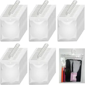 Hanging Storage Bags with Hanger,13" X11" Large Hook Hang-Up Clear Plastic Bags,Book Pouch School Supply Kit Classroom Organization for Classroom Library School Supplies Home Pharmacy Use (50)