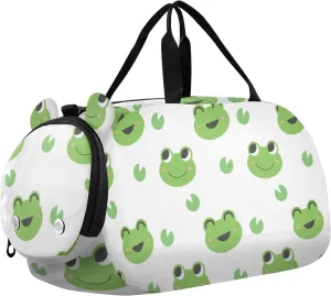 Happy Cute Frogs Duffel Bags for Boys Small Gym Bags for Teens Dance Bag for Girls