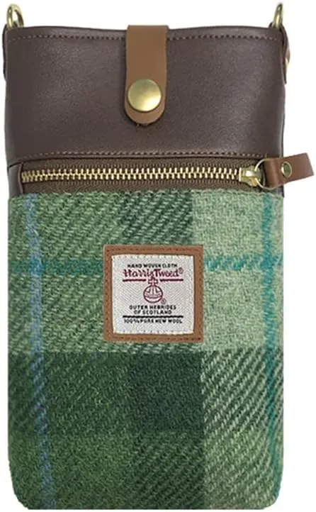 Harris Tweed Small Crossbody Bags for Women Designer Cell Phone Bag Wallet Purses Adjustable Strap With Zipper