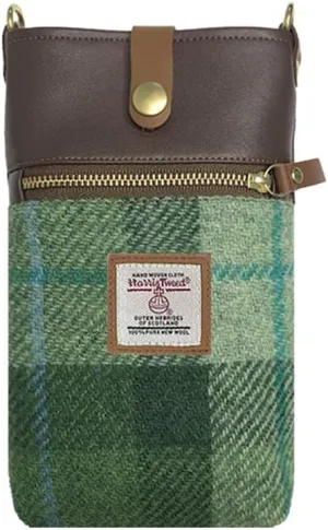 Harris Tweed Small Crossbody Bags for Women Designer Cell Phone Bag Wallet Purses Adjustable Strap With Zipper