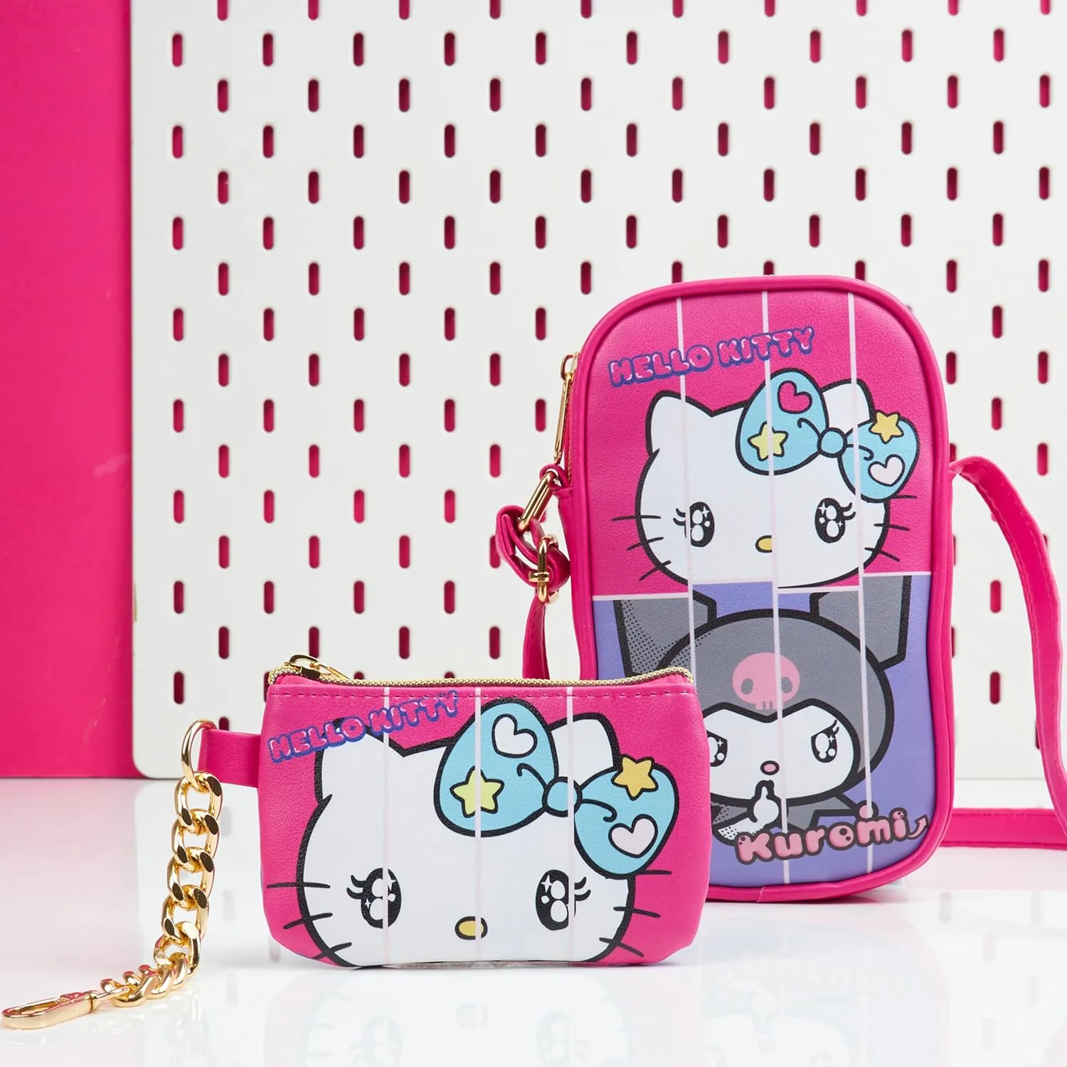Hello Kitty Purse Girls Teens Women Shoulder Bag Zipped Coin Purse Crossbody Bag (Pink Hello Kitty)