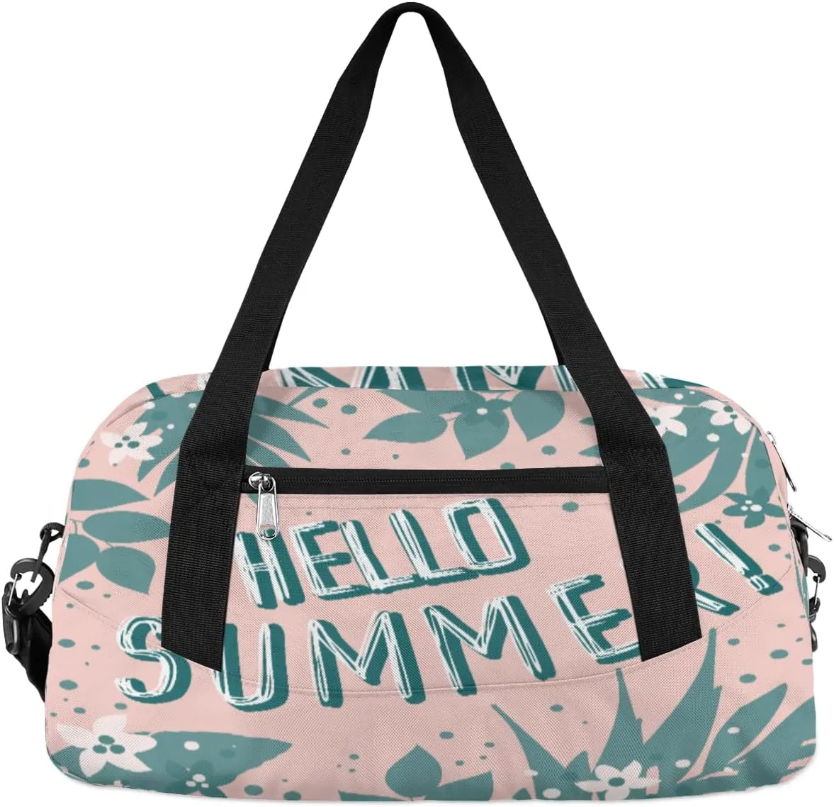 Hello Summer Tropic Jungle Kids Duffle Bag for Boys Girls Overnight Travel Bag Kids Duffel Bags Ballet Weekender Bag for School Gym Sport Sleepover Carry On Bag