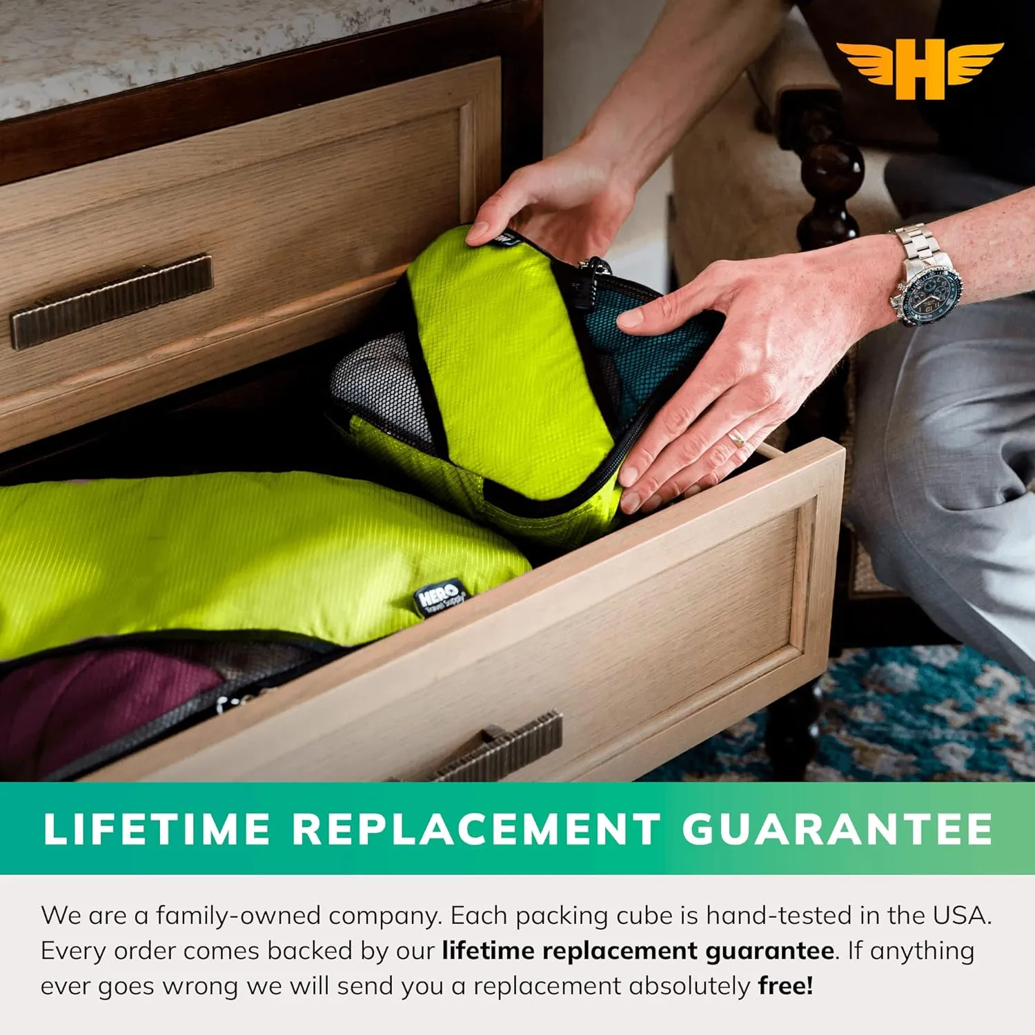 HERO Packing Cubes (5 Set) Luggage Organizers with 2 Laundry Bags
