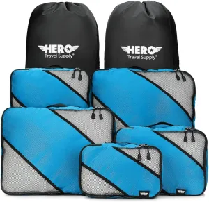 HERO Packing Cubes (5 Set) Luggage Organizers with 2 Laundry Bags