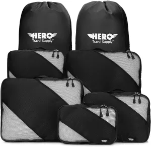 HERO Packing Cubes (5 Set) Luggage Organizers with 2 Laundry Bags