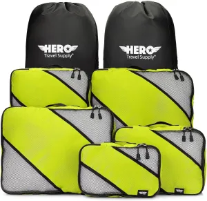 HERO Packing Cubes (5 Set) Luggage Organizers with 2 Laundry Bags