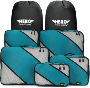 HERO Packing Cubes (5 Set) Luggage Organizers with 2 Laundry Bags