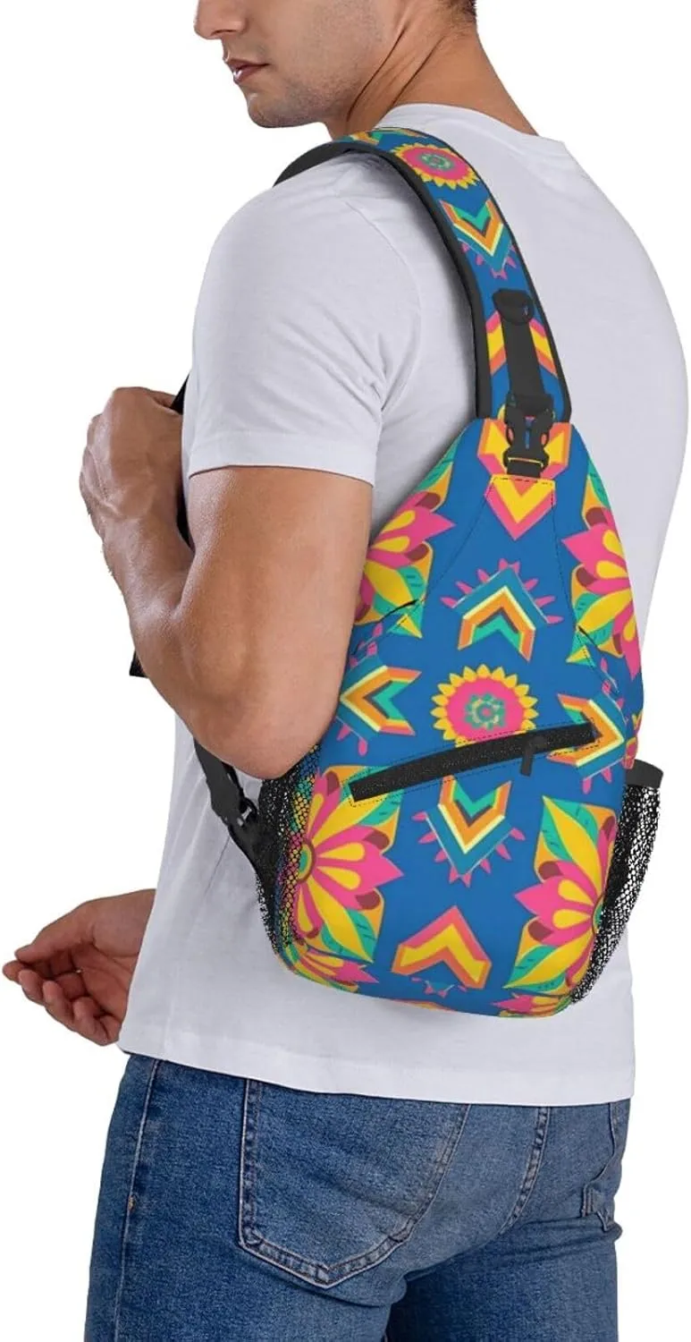 Hibiscus Flower Tropical Crossbody Bags Cross Chest Bag Adjustable Sling Backpack for Women Men