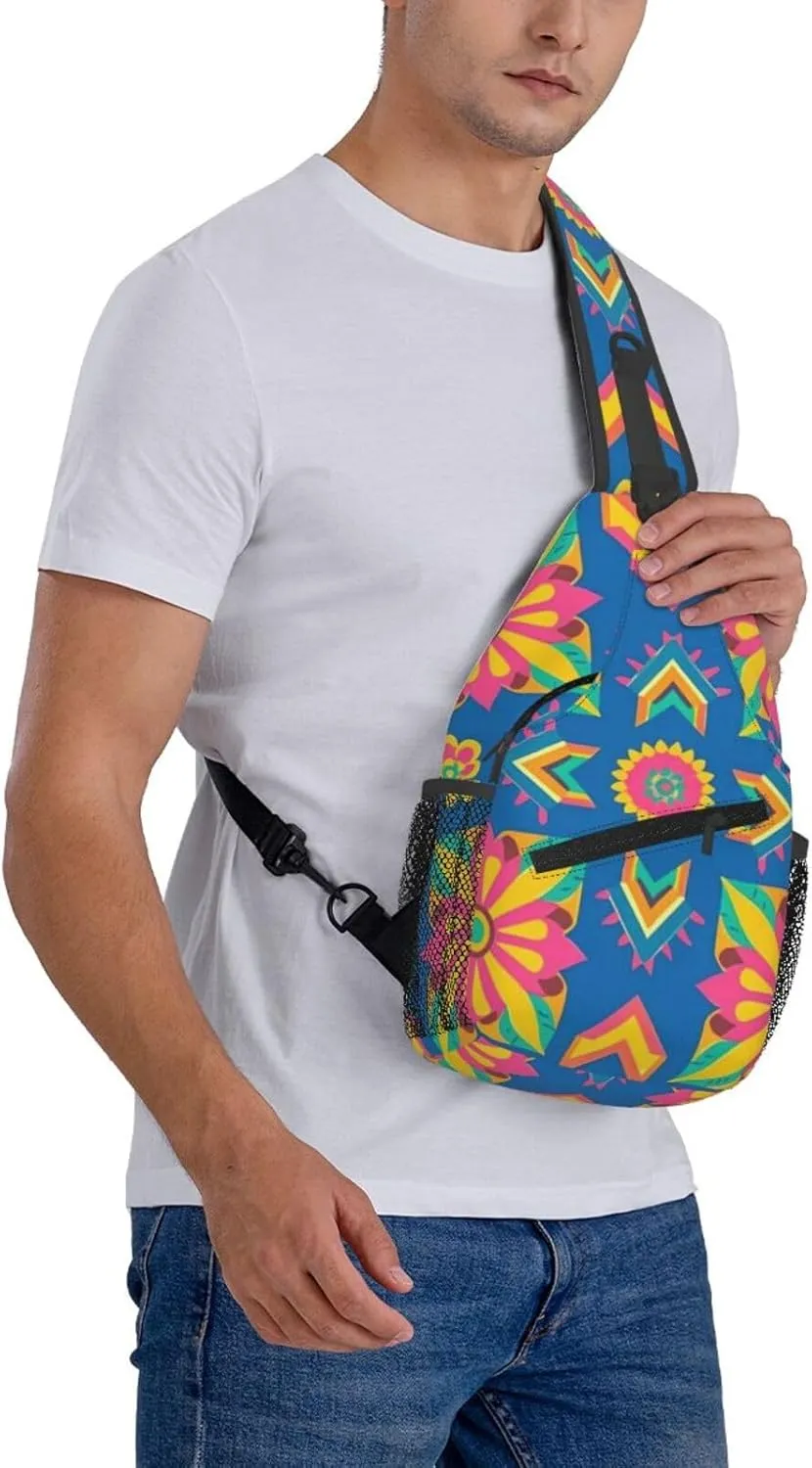 Hibiscus Flower Tropical Crossbody Bags Cross Chest Bag Adjustable Sling Backpack for Women Men