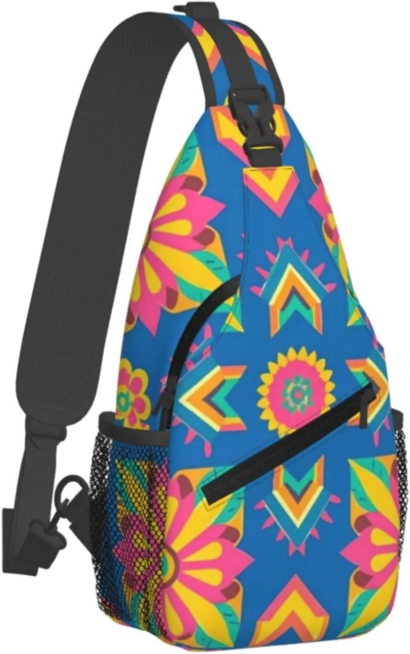 Hibiscus Flower Tropical Crossbody Bags Cross Chest Bag Adjustable Sling Backpack for Women Men
