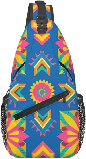 Hibiscus Flower Tropical Crossbody Bags Cross Chest Bag Adjustable Sling Backpack for Women Men