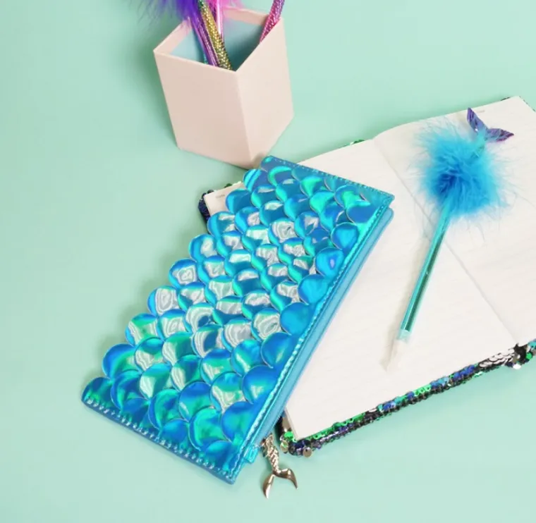 Holographic Scales Pencil Pouch: BLUE