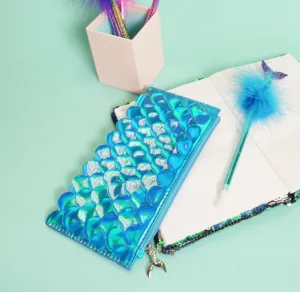 Holographic Scales Pencil Pouch: BLUE