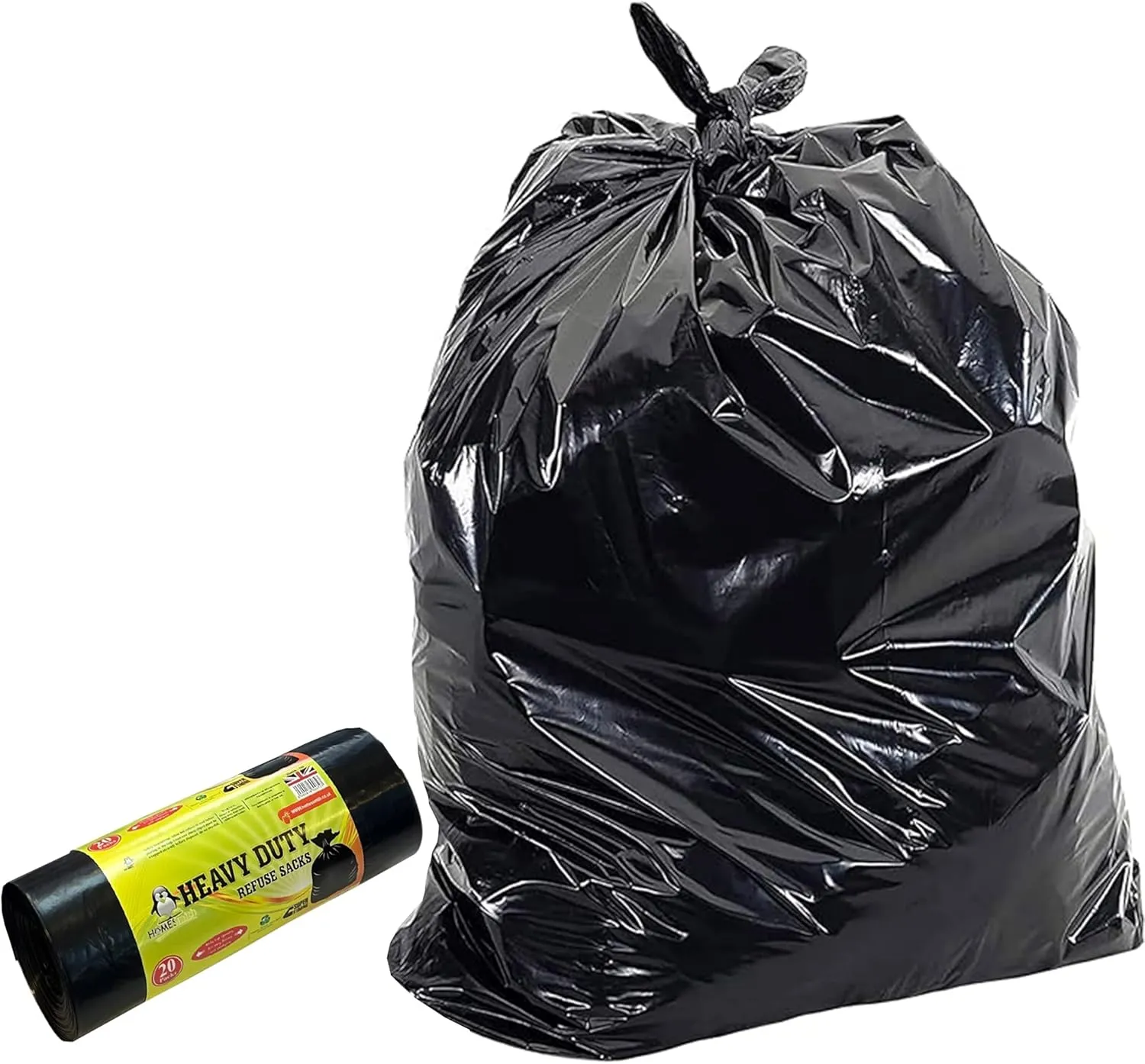 HOMESmith 40 Pack Super Strong Leak Proof and Tear Resistant Bin Bags