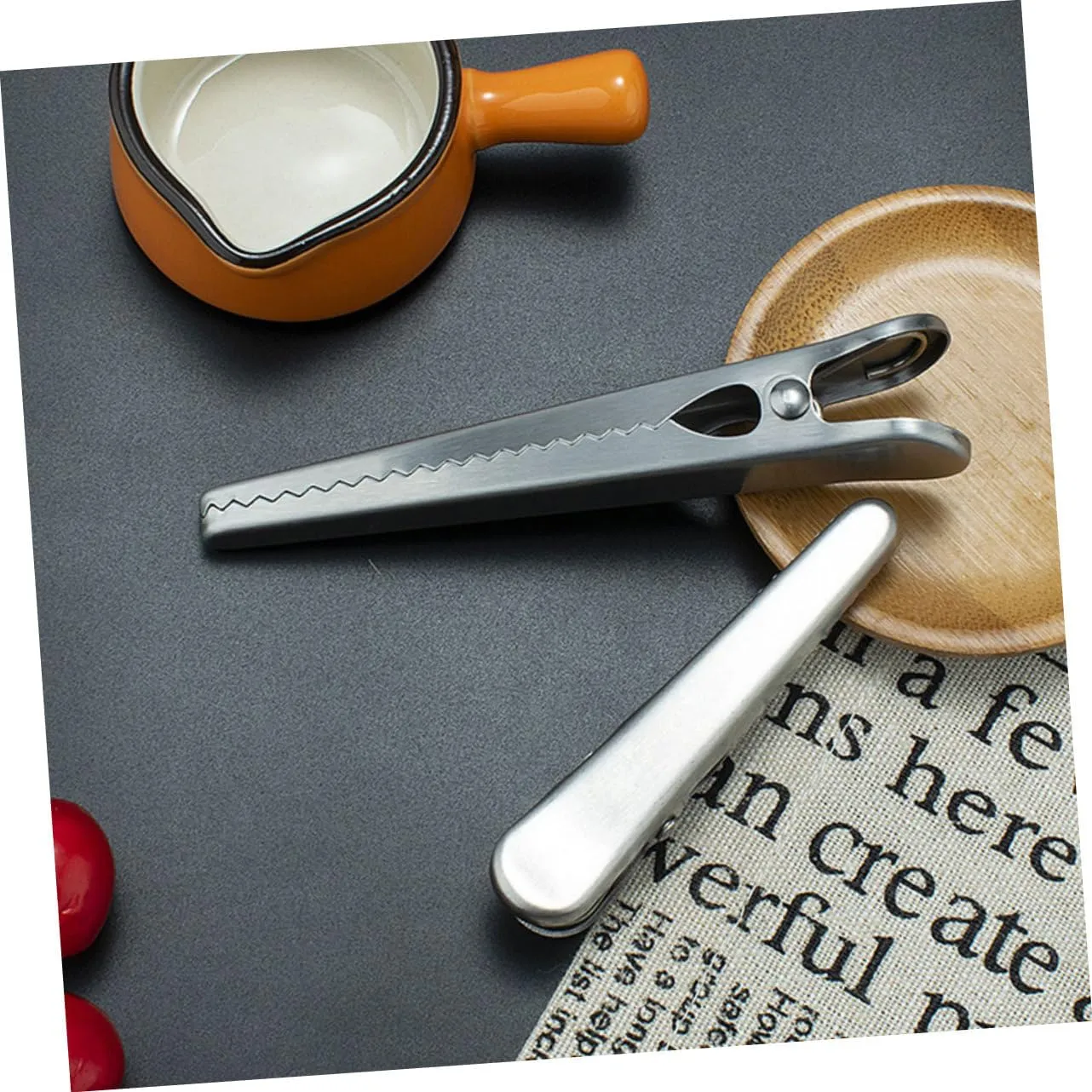 Homoyoyo 4sets Kitchen Bag Clips Food Bag Sealing Clamp Lightweight Portable for Travel 10pcs*4