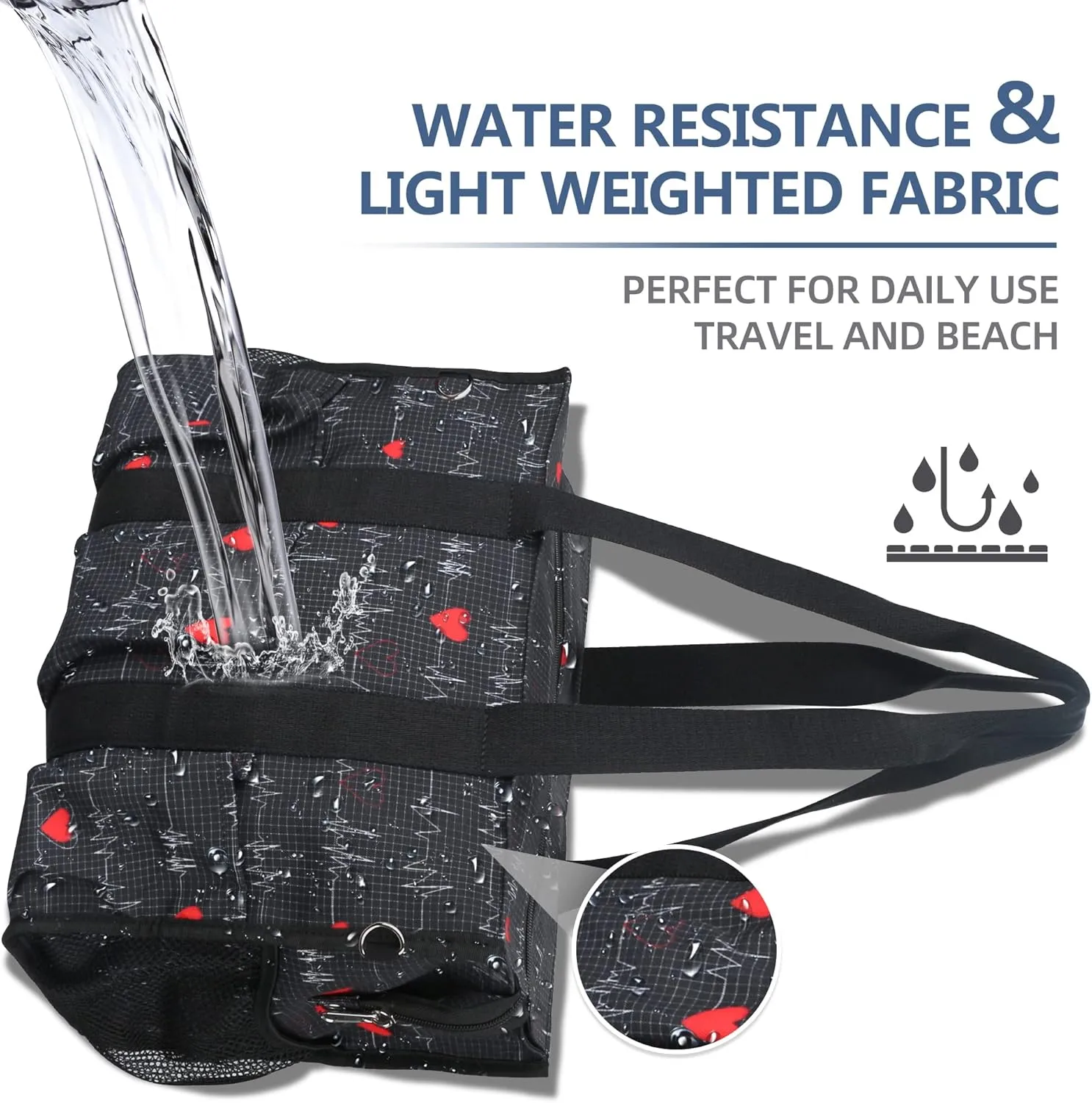 HoogaLife Nurse Bag for Work - Waterproof, Lightweight, Large Portable Bag with 14 Internal Pockets