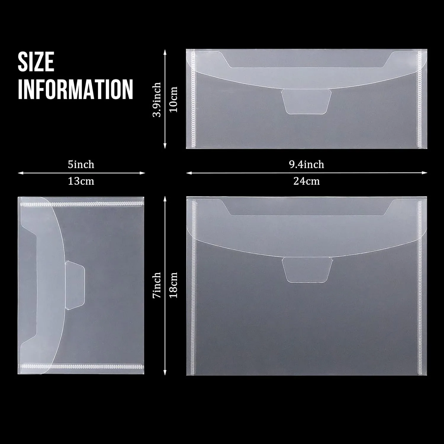 Hukado 30 Pieces Clear Stamp & Die Plastic Storage Bag, 7x5 Inches Resealable Large Envelope Pocket for Card Making DIY Scrapbooking Paper Craft and Cutting Dies Stencil