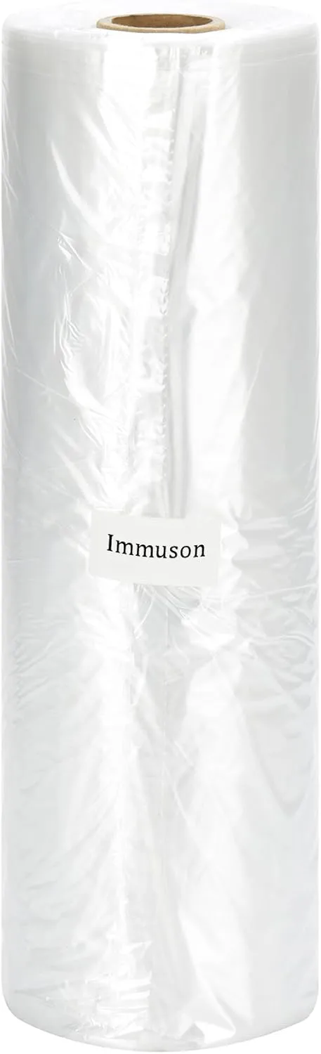 Immuson Food Storage Bags, 12 x 20 Plastic Produce Bag on a Roll, 2 Rolls Fruits, Vegetable, Bread, Food Storage Clear Bags, 350 Bags Per Roll, 700 Bags