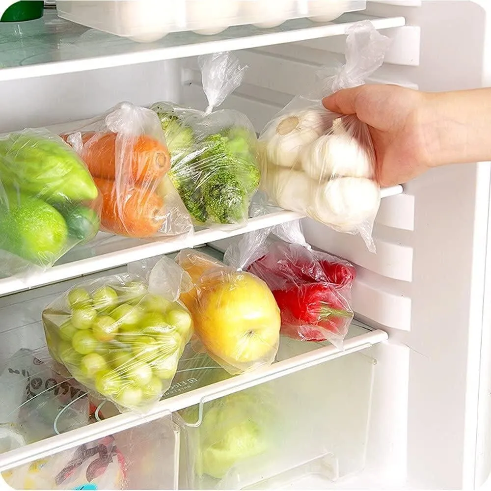 Immuson Food Storage Bags, 12 x 20 Plastic Produce Bag on a Roll, 2 Rolls Fruits, Vegetable, Bread, Food Storage Clear Bags, 350 Bags Per Roll, 700 Bags