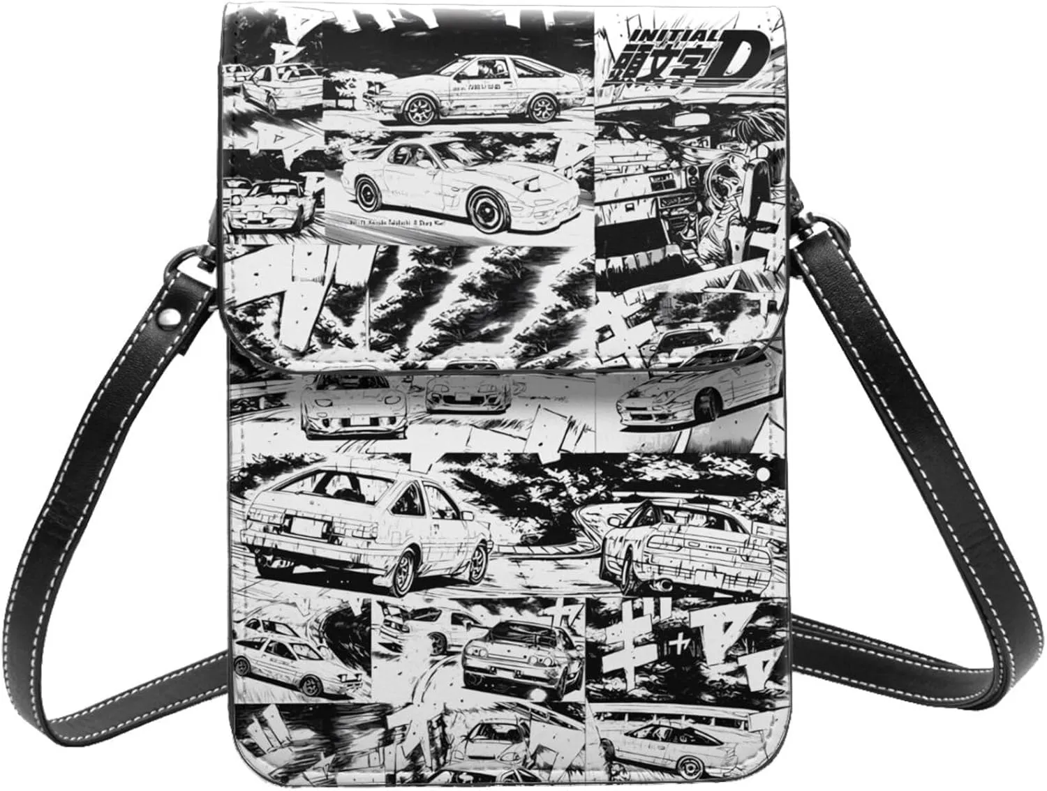 Initial D Wallet Phone Women'S Fashion Purse Adjustable Handba Crossbody Bags